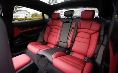 Porsche Taycan ปรับแต่งภายในด้วยหนังสีดำและสีแดง